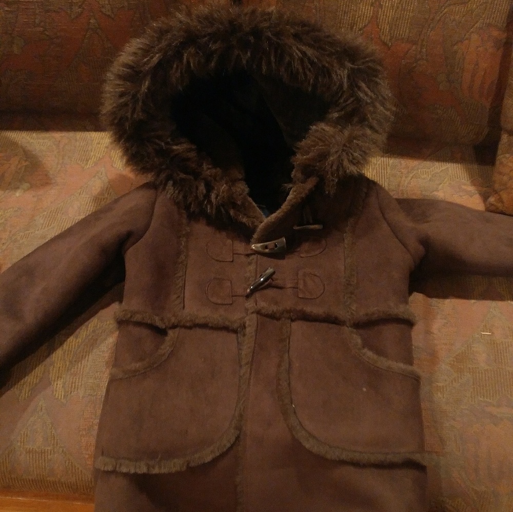 Gap kids size 4 toddler faux suede/fur coat